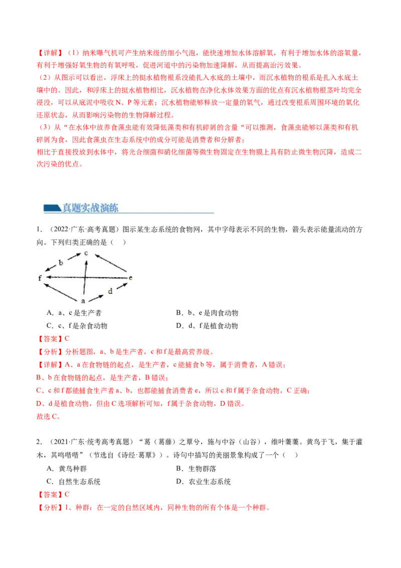 第35讲生态系统的结构（练习）（解析版）_2024年新高考资料_1.2024一轮复习_2024年高考生物一轮复习讲练测（新教材新高考）
