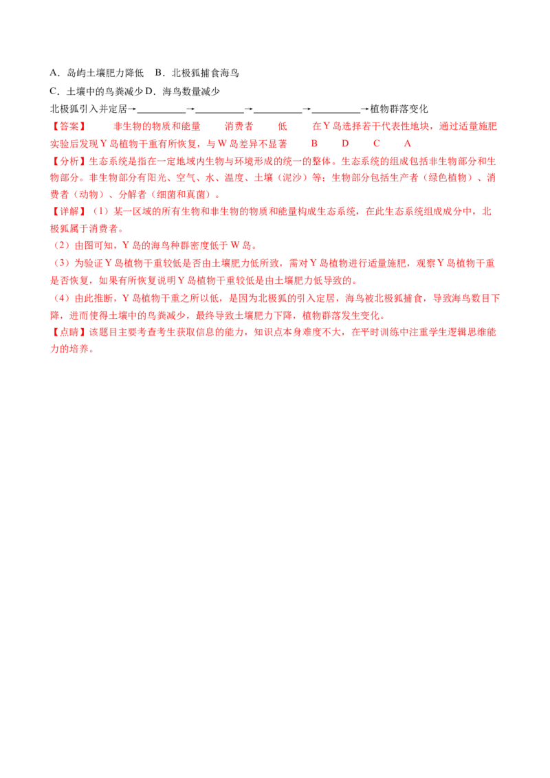 第35讲生态系统的结构（练习）（解析版）_2024年新高考资料_1.2024一轮复习_2024年高考生物一轮复习讲练测（新教材新高考）