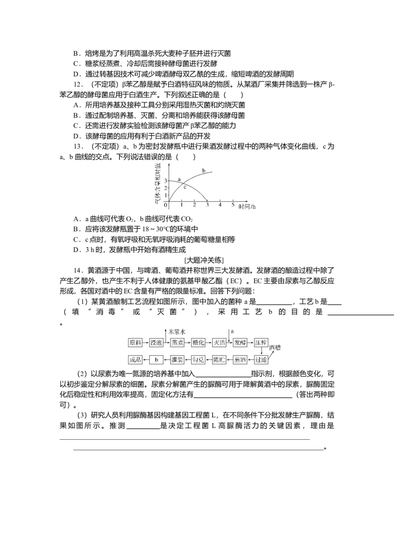 2025届高中生物学一轮复习检测案38　传统发酵技术及发酵工程的应用（含解析）_2025年新高考资料_一轮复习_2025届高中生物学一轮复习分层复习检测(含解析)