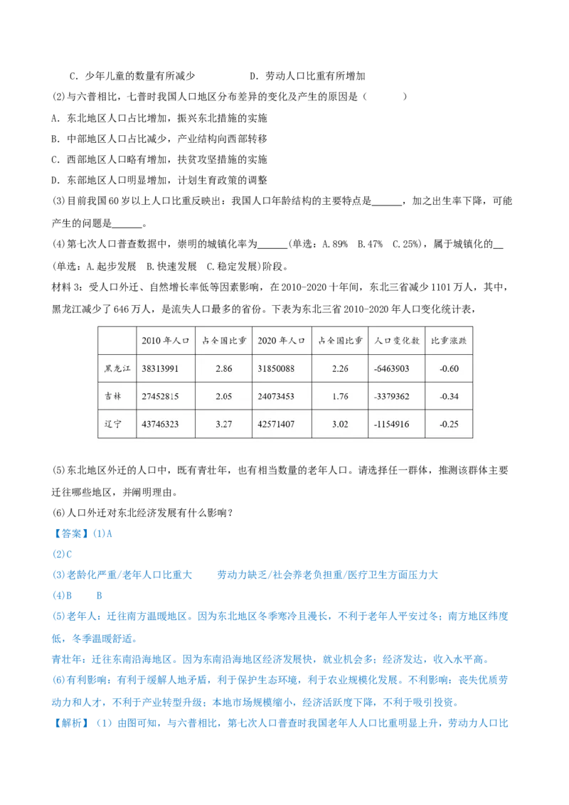 重难点专题10人口变化与环境（解析版）_2025年新高考资料_二轮复习_01高考语文等多个文件_2025年高三地理高考二轮复习专项提升_重点&middot;难点&middot;热点专练（分地区）_上海专用