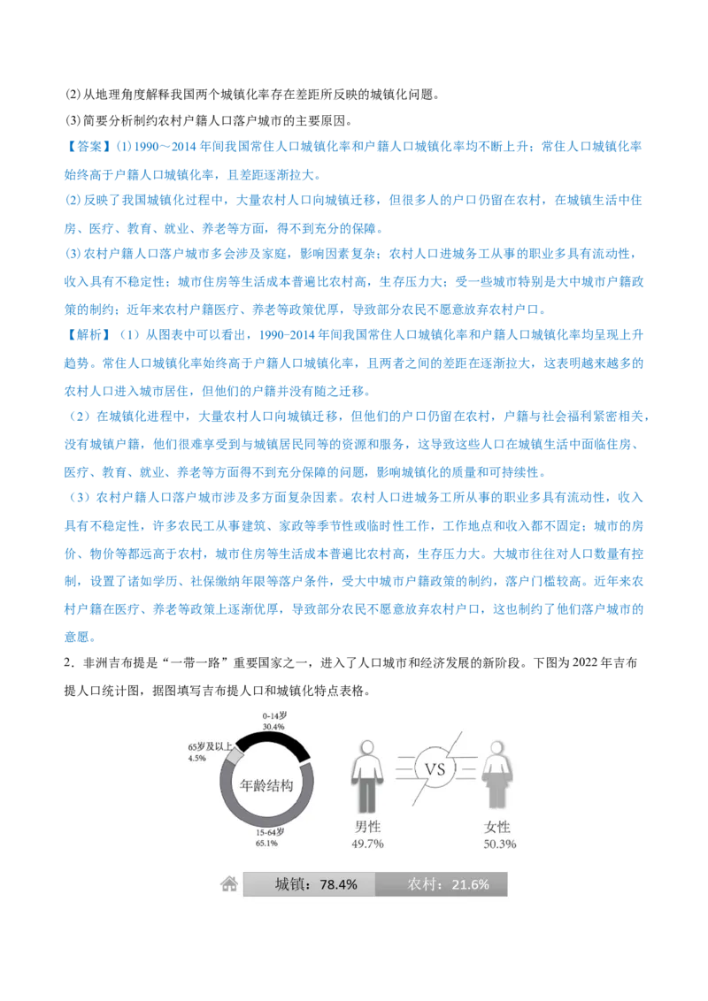 重难点专题11城市发展（解析版）_2025年新高考资料_二轮复习_01高考语文等多个文件_2025年高三地理高考二轮复习专项提升_重点&middot;难点&middot;热点专练（分地区）_上海专用