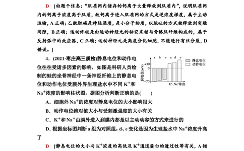 [13326513]备考2023生物课时分层作业26　神经冲动的产生和传导、神经系统的分级调节及人脑的高级功能(含解析）_新高考复习资料_2023年新高考复习资料_专项复习