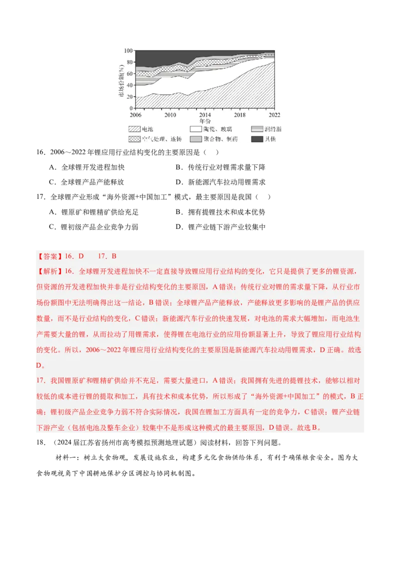 重难点14资源、环境与国家安全（解析版）_2025年新高考资料_二轮复习_01高考语文等多个文件_2025年高三地理高考二轮复习专项提升_重点&middot;难点&middot;热点专练（分地区）_江苏专用