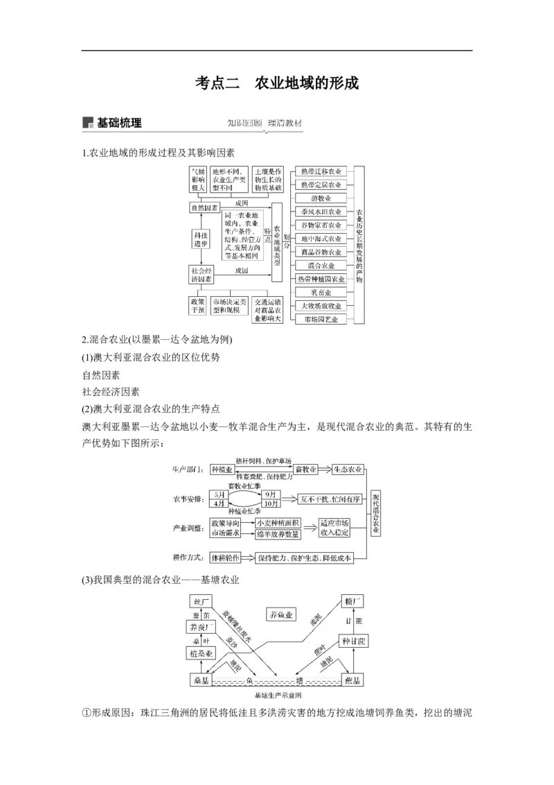 32必修②第3章农业地域的形成与发展第19讲农业的区位选择_通用版（老高考）复习资料_2023年复习资料_地理高三一轮复习系列_地理高三一轮复习系列《一轮复习讲义》（教师版）