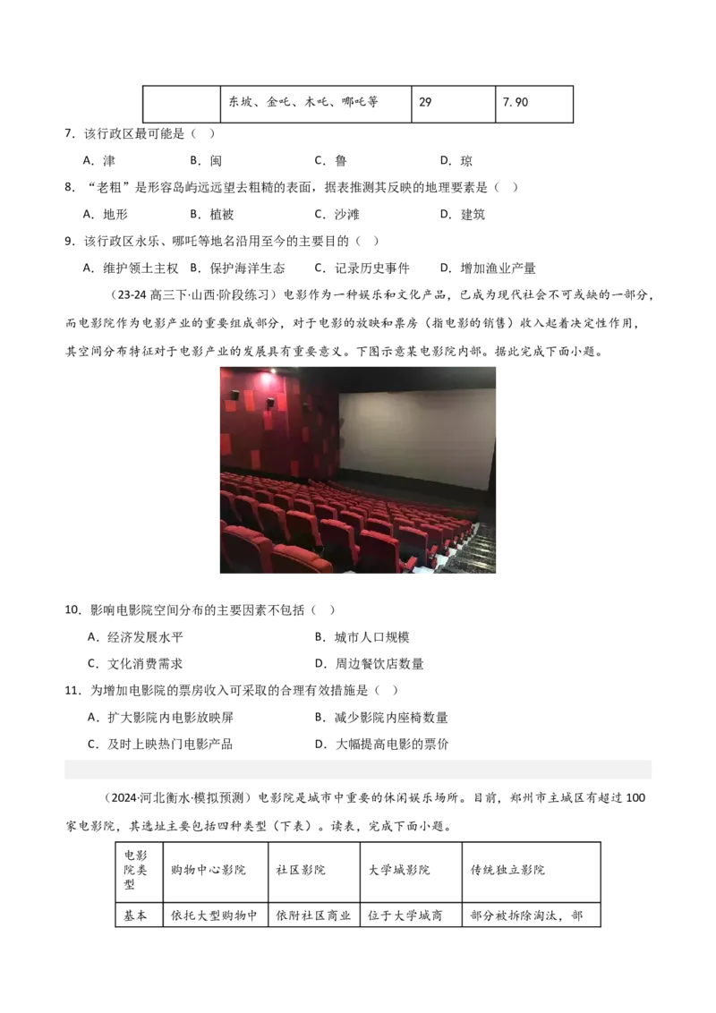 热点02哪吒之魔童闹海背后的地理知识（原卷版）_2025年新高考资料_二轮复习_01高考语文等多个文件_2025年高三地理高考二轮复习专项提升_重点&middot;难点&middot;热点专练（分地区）_天津专用