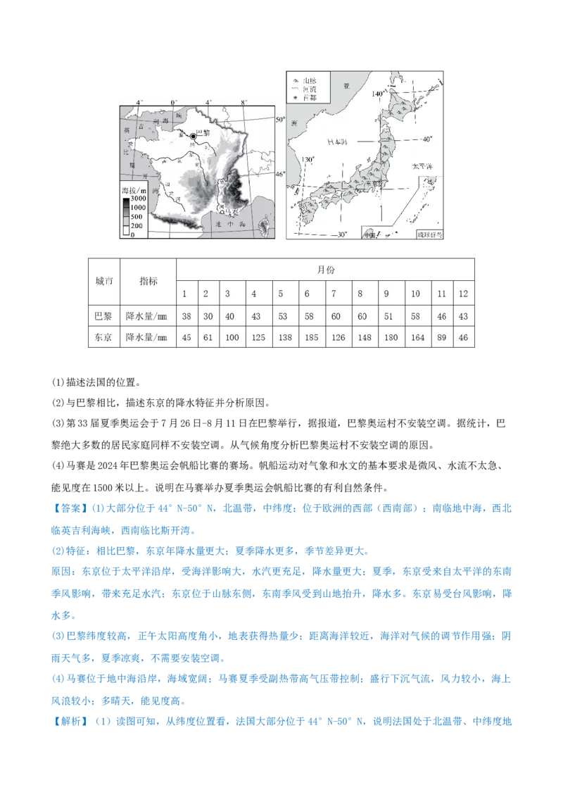 重难点专题17区域特征分析与区域差异比较（解析版）_2025年新高考资料_二轮复习_01高考语文等多个文件_2025年高三地理高考二轮复习专项提升_重点&middot;难点&middot;热点专练（分地区）_上海专用