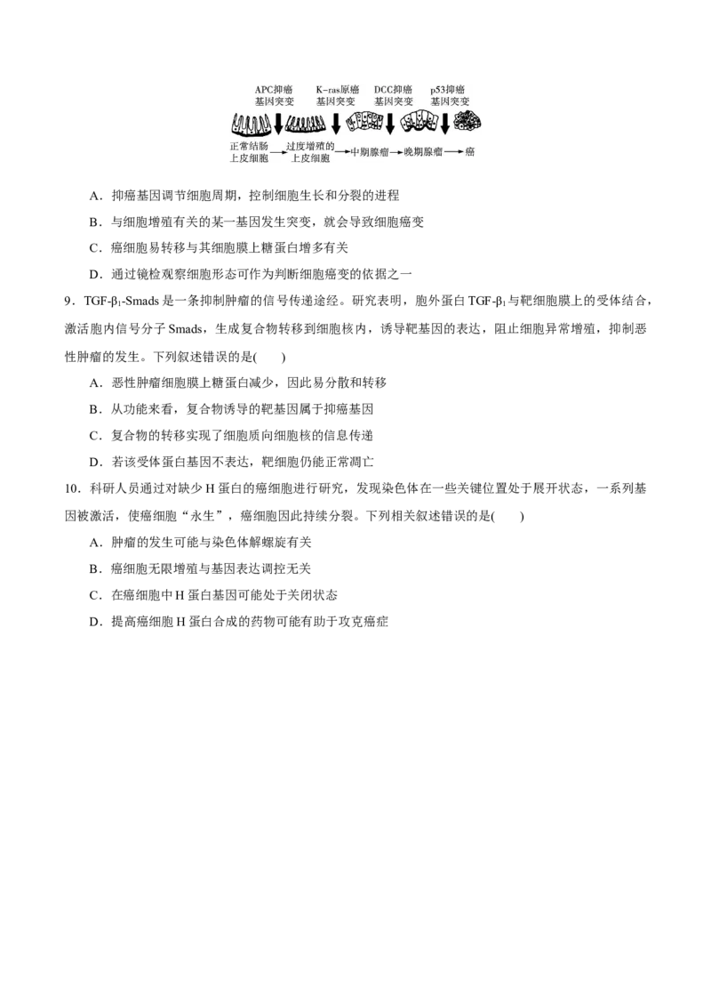 GKSW150_第11讲细胞的分化、衰老、凋亡与癌变-备战2022年高考生物一轮复习精品讲义（人教版）(原卷版)_新高考复习资料_2022年新高考复习资料