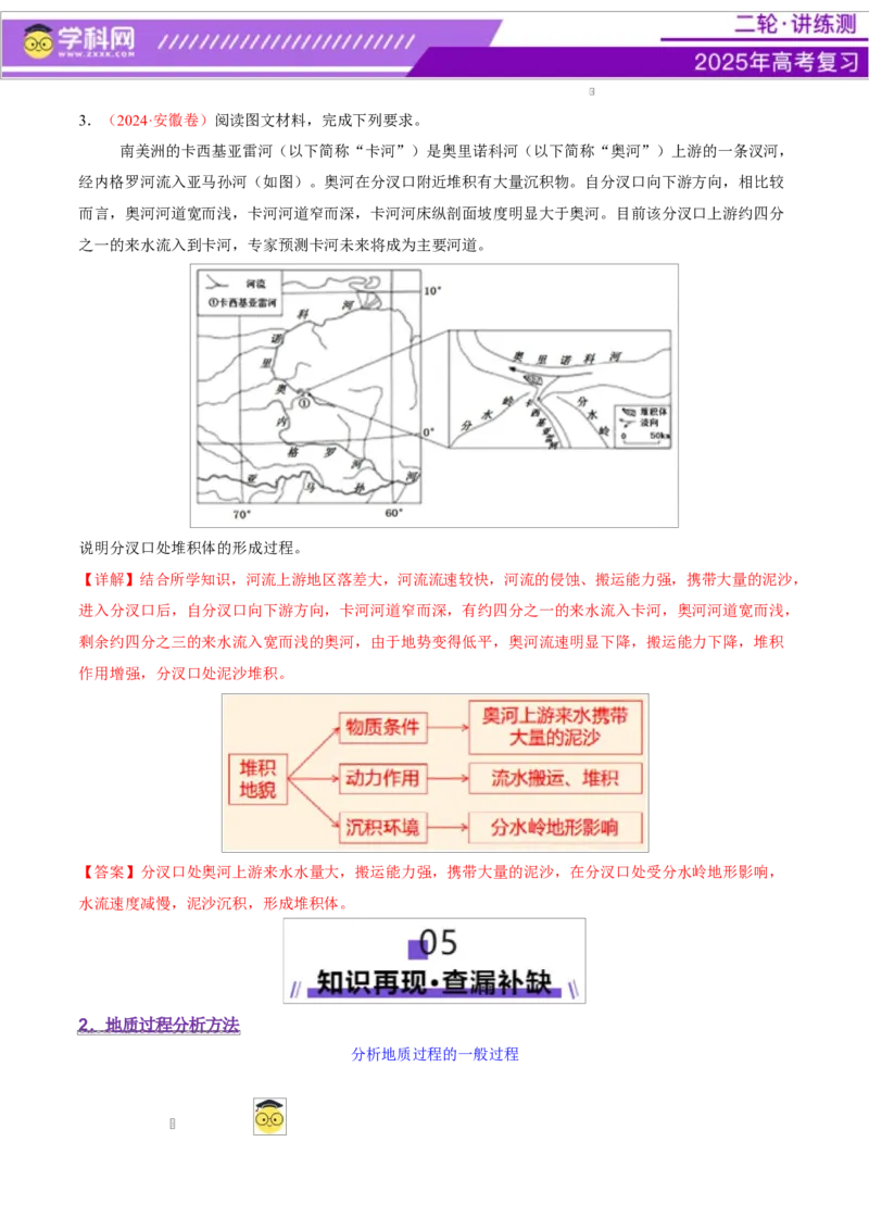 微专题地貌演化过程（讲义）（解析版）_2025年新高考资料_二轮复习_上好课2025年高考地理二轮复习讲练测（新高考通用）3381954