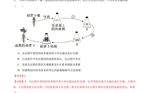 第17讲细胞工程（练习）（解析版）_2024年新高考资料_2.2024二轮复习_2024年高考生物二轮复习讲练测（新教材新高考）