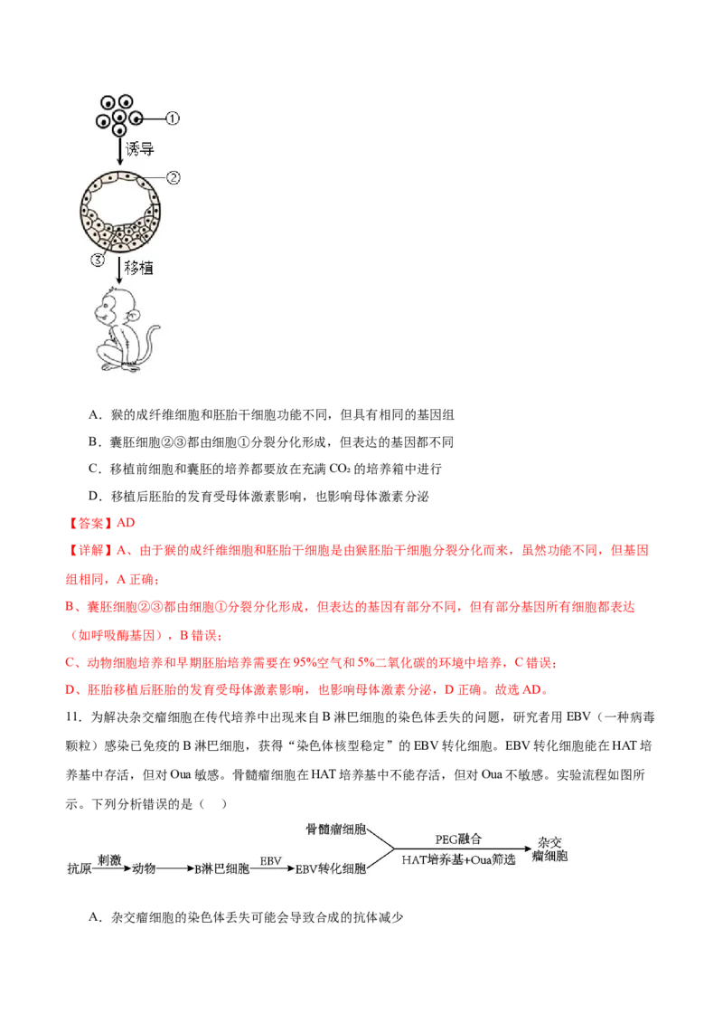 第17讲细胞工程（练习）（解析版）_2024年新高考资料_2.2024二轮复习_2024年高考生物二轮复习讲练测（新教材新高考）
