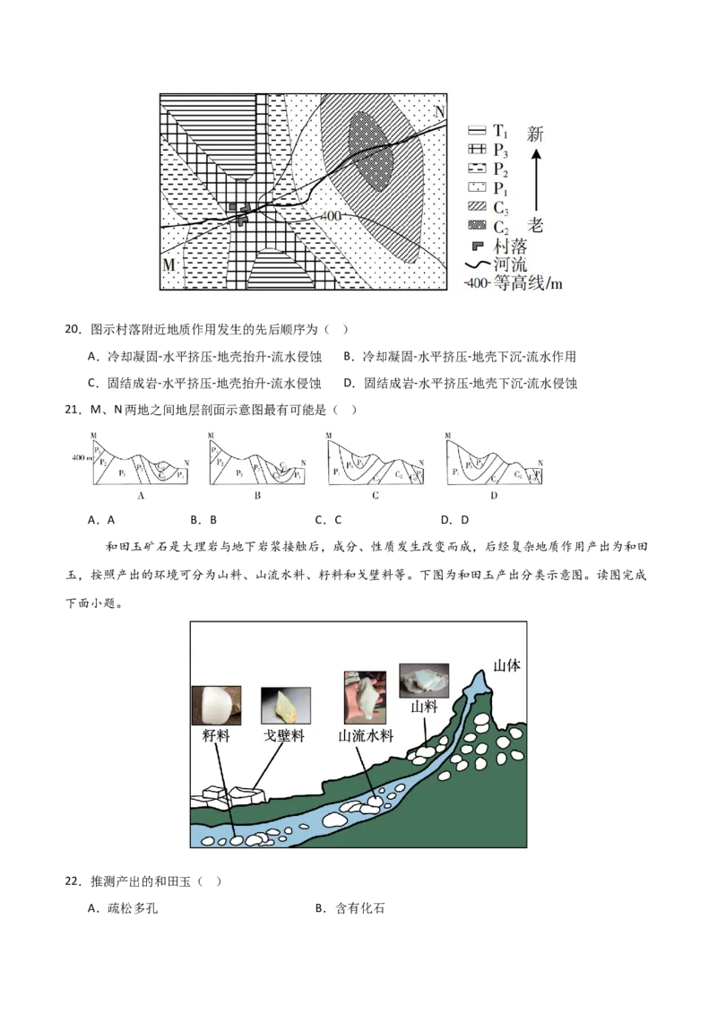 重难点06地表形态的塑造与地貌（原卷版）_2025年新高考资料_二轮复习_2025年高三地理高考二轮复习专项提升（新高考通用）3405802_重点&middot;难点&middot;热点专练（分地区）_天津专用
