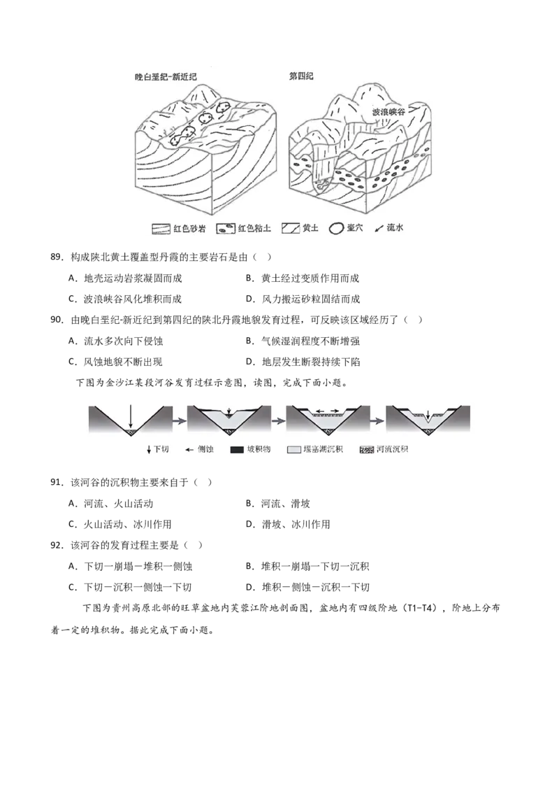 重难点06地表形态的塑造与地貌（原卷版）_2025年新高考资料_二轮复习_2025年高三地理高考二轮复习专项提升（新高考通用）3405802_重点&middot;难点&middot;热点专练（分地区）_天津专用