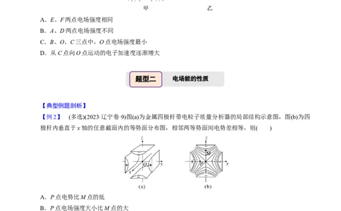 第17讲静电场四大题型（举一反三）（原卷版）_03高考英语_2025年新高考资料_二轮复习_01高考语文等多个文件_备战2025年高考物理举一反三系列（新高考通用）