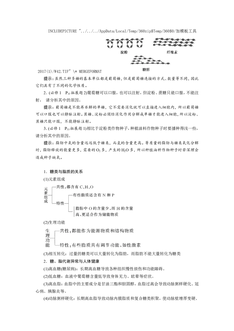 [12501765]高中生物一轮复习学案：第2讲　组成细胞的元素、无机物、糖类和脂质_新高考复习资料_2023年新高考复习资料_一轮复习_精讲精练2023届新高考生物一轮复习学案