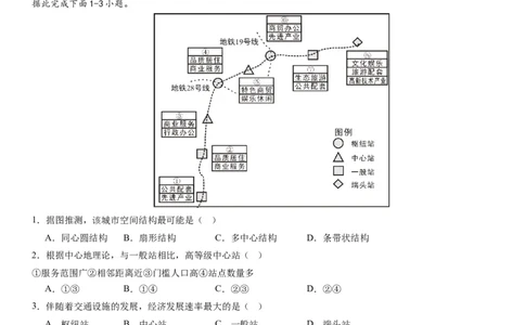 2024届新高考一轮复习专题九乡村与城市第二十四讲城乡空间结构与城乡景观（试卷版）_通用版（老高考）复习资料_2024年复习资料_完备战2024年高考地理一轮复习考点帮（全国通用）