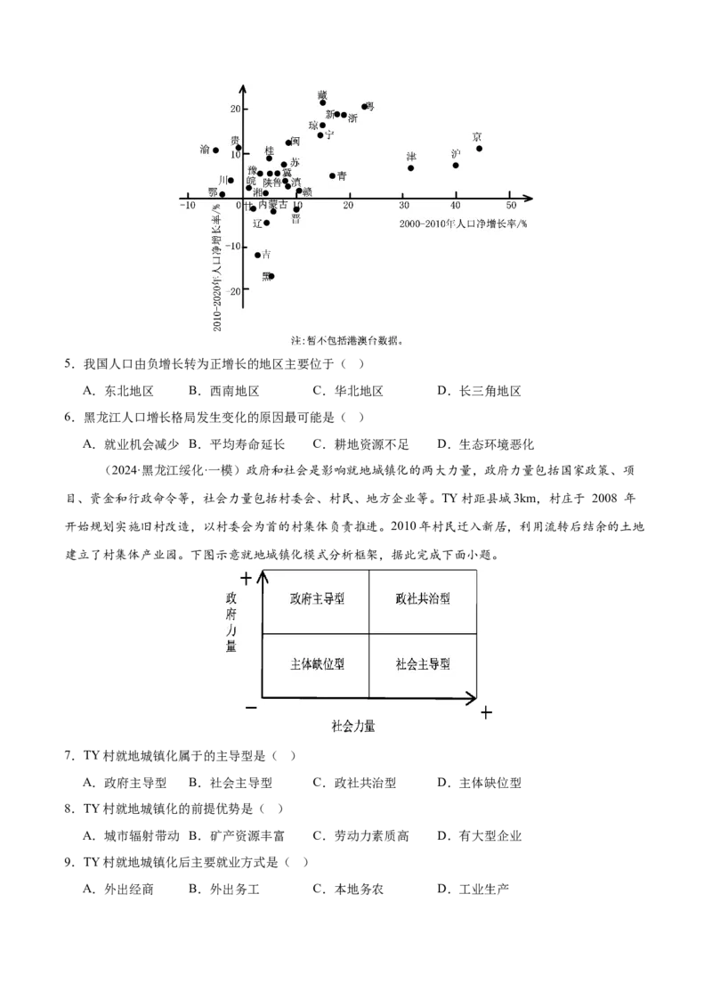 第21讲人口迁移与人口容量（原卷版）_2025年新高考资料_一轮复习_备战2025年高考地理一轮复习考点帮（新高考通用）（完结）