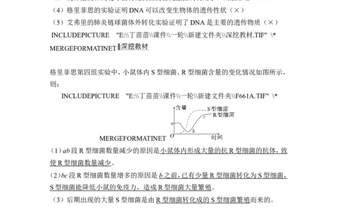第16讲DNA是主要的遗传物质_2024年新高考资料_1.2024一轮复习_2024年高考生物一轮复习讲义（新人教版）_另附1套Word版题库_必修2_第六单元遗传的分子基础