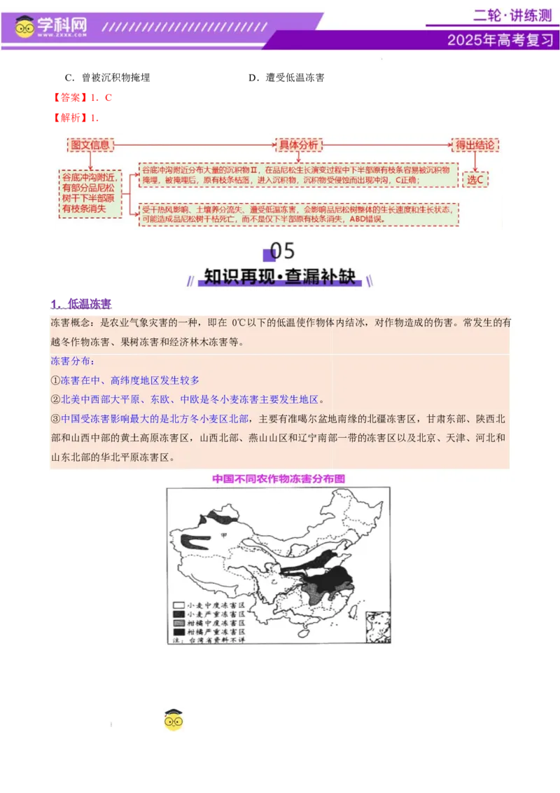 微专题冻害（寒潮、冻雨等）（讲义）（解析版）_2025年新高考资料_二轮复习_上好课2025年高考地理二轮复习讲练测（新高考通用）3381954