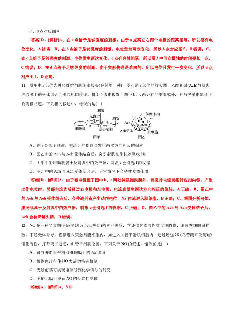GKSW150_第21讲神经调节-备战2022年高考生物一轮复习精品讲义（人教版）(解析版)_新高考复习资料_2022年新高考复习资料_备战2022新高考生物一轮复习精品讲义（人教版）