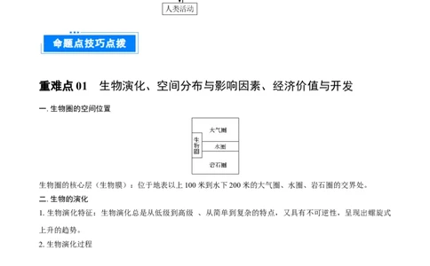 重难点专题08生物与环境、人类（原卷版）_2025年新高考资料_二轮复习_01高考语文等多个文件_2025年高三地理高考二轮复习专项提升_重点&middot;难点&middot;热点专练（分地区）_上海专用