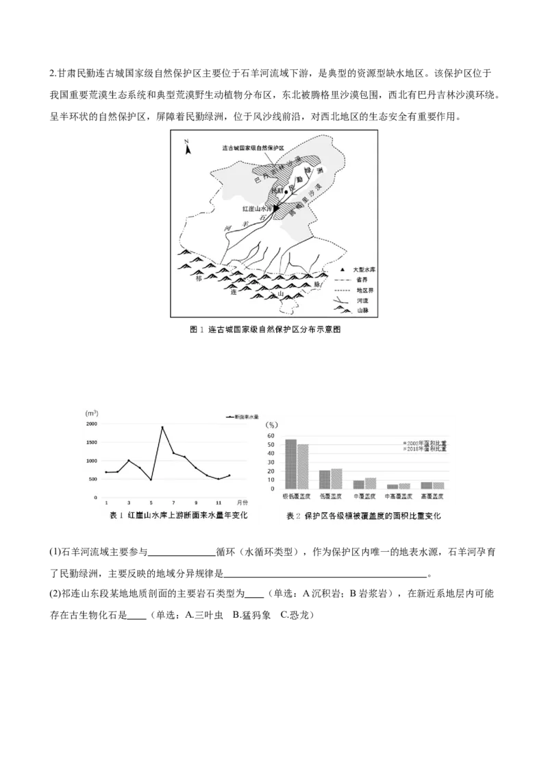 重难点专题08生物与环境、人类（原卷版）_2025年新高考资料_二轮复习_01高考语文等多个文件_2025年高三地理高考二轮复习专项提升_重点&middot;难点&middot;热点专练（分地区）_上海专用