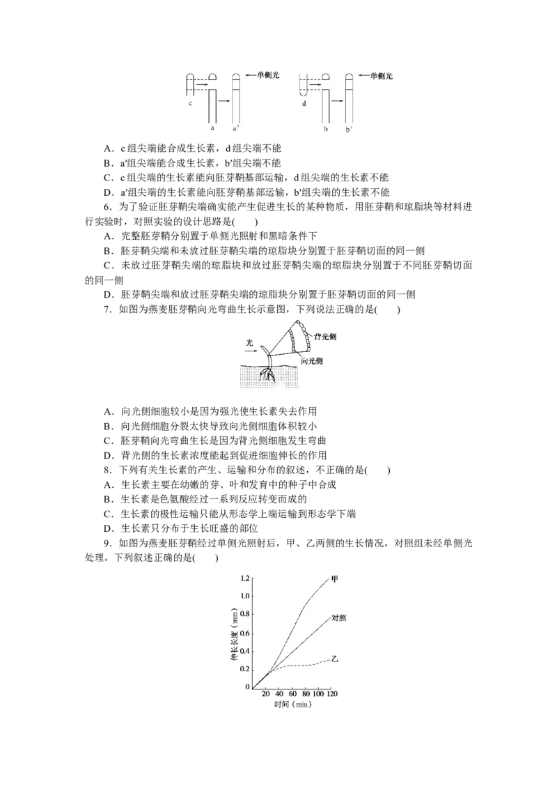 专练77　生长素的发现过程_新高考复习资料_2023年新高考复习资料_专项复习_2023《微专题&middot;小练习》&middot;生物&middot;新教材&middot;XL-7