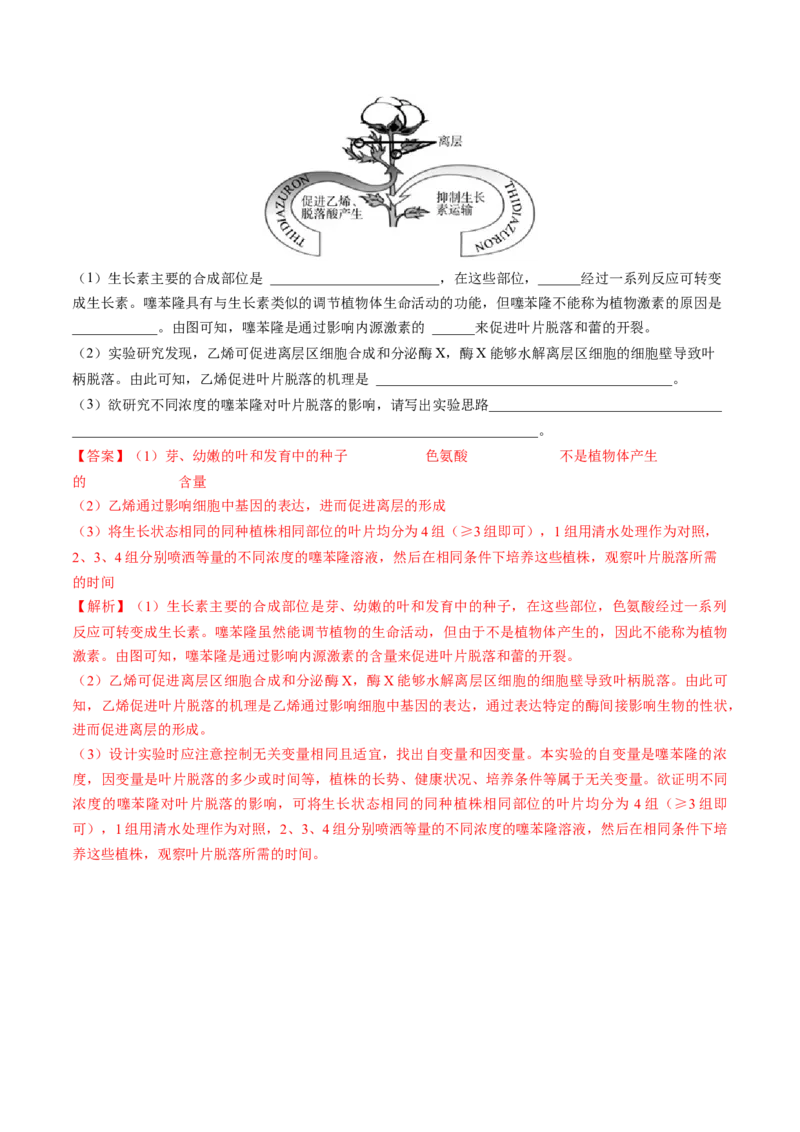 第13讲植物生命活动的调节（讲义）解析版_2024年新高考资料_2.2024二轮复习_2024年高考生物二轮复习讲练测（新教材新高考）