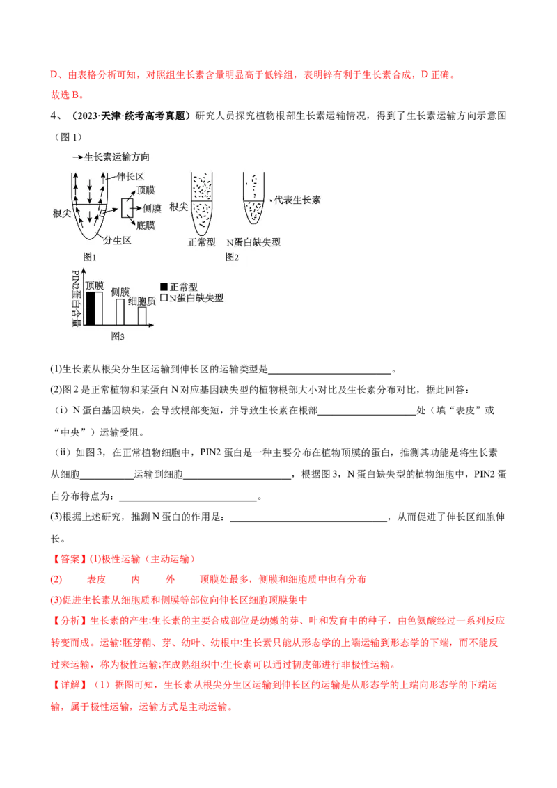 第13讲植物生命活动的调节（讲义）解析版_2024年新高考资料_2.2024二轮复习_2024年高考生物二轮复习讲练测（新教材新高考）