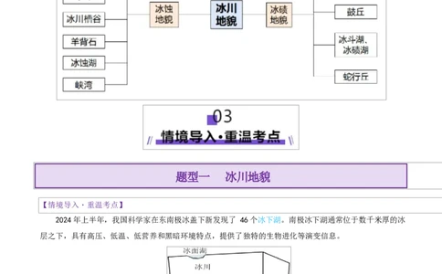 微专题冰川地貌（讲义）（原卷版）_2025年新高考资料_二轮复习_上好课2025年高考地理二轮复习讲练测（新高考通用）3381954