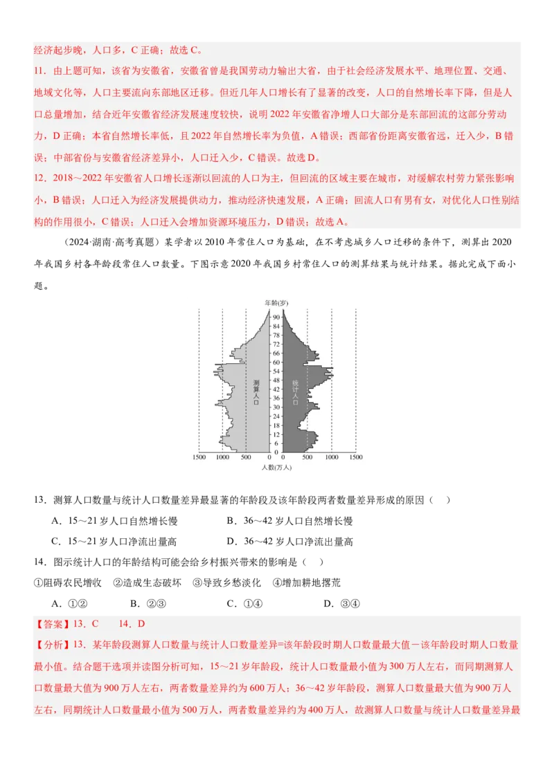 第20讲人口分布与人口增长（解析版）_2025年新高考资料_一轮复习_备战2025年高考地理一轮复习考点帮（新高考通用）（完结）