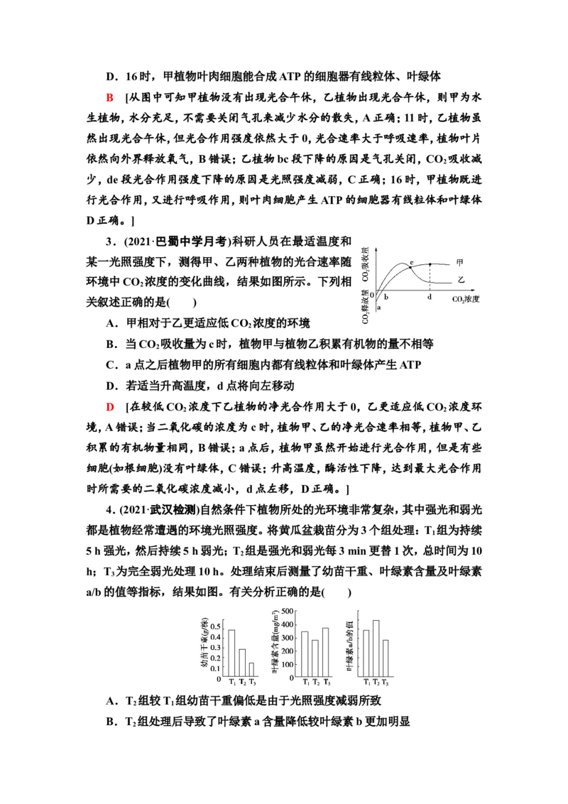 [13326485]备考2023生物课时分层作业10　光合作用与能量转化(Ⅱ)(含解析）_新高考复习资料_2023年新高考复习资料_专项复习_备考2023新高考生物课时分层作业