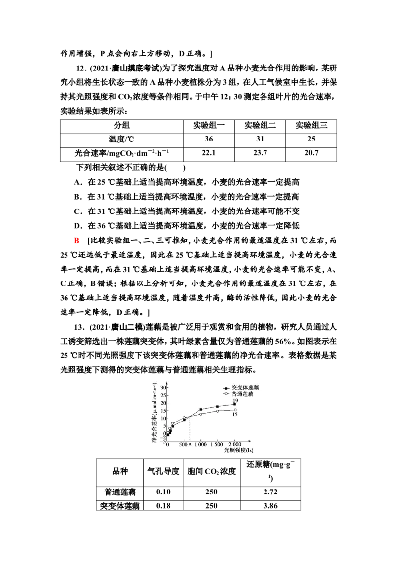 [13326485]备考2023生物课时分层作业10　光合作用与能量转化(Ⅱ)(含解析）_新高考复习资料_2023年新高考复习资料_专项复习_备考2023新高考生物课时分层作业