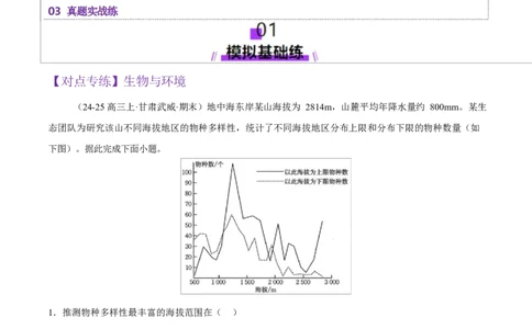 微专题生物与环境、冻土（练习）（原卷版）_2025年新高考资料_二轮复习_上好课2025年高考地理二轮复习讲练测（新高考通用）3381954
