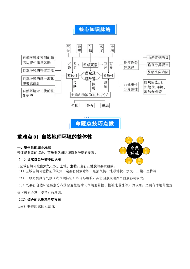 重难点06自然地理环境的整体性与差异性（解析版）_2025年新高考资料_二轮复习_2025年高三地理高考二轮复习专项提升（新高考通用）3405802_重点&middot;难点&middot;热点专练（分地区）_广东专用