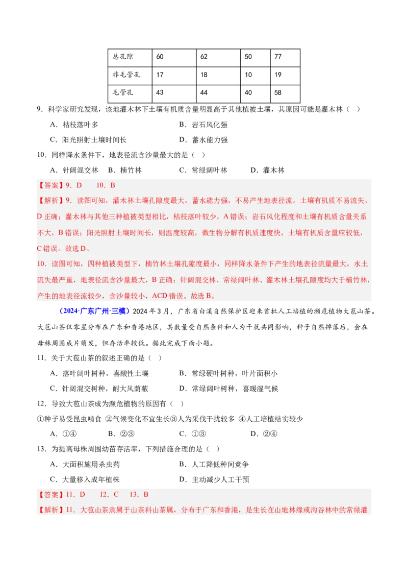重难点06自然地理环境的整体性与差异性（解析版）_2025年新高考资料_二轮复习_2025年高三地理高考二轮复习专项提升（新高考通用）3405802_重点&middot;难点&middot;热点专练（分地区）_广东专用