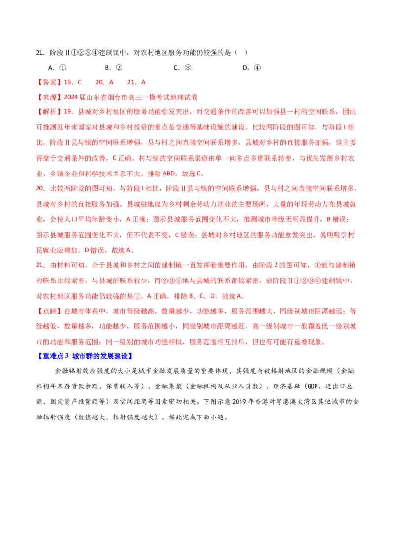 重难点11城乡发展与规划（解析版）_2025年新高考资料_二轮复习_01高考语文等多个文件_2025年高三地理高考二轮复习专项提升_重点&middot;难点&middot;热点专练（分地区）
