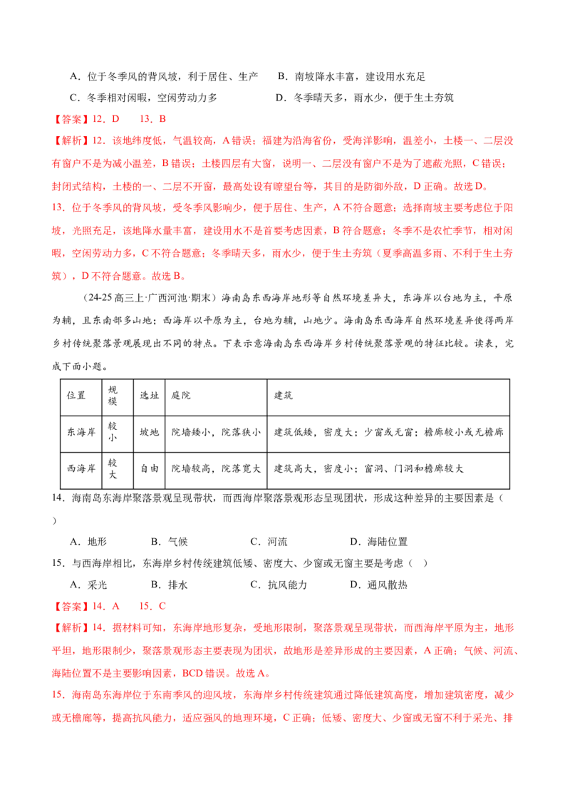 微专题人口新问题、传统文化和民居、城市群（练习）（解析版）_2025年新高考资料_二轮复习_01高考语文等多个文件_上好课2025年高考地理二轮复习讲练测（新高考通用）