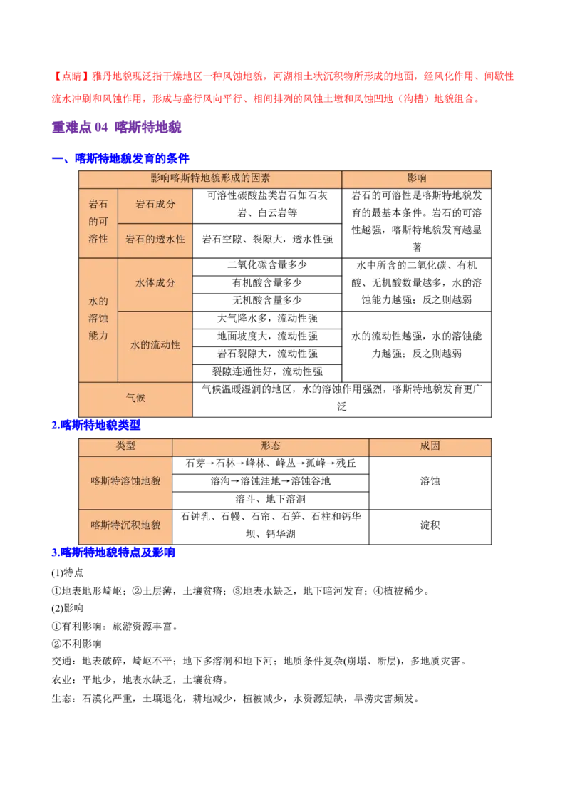 重难点04地质作用规律（浙江专用）（解析版）_2025年新高考资料_二轮复习_01高考语文等多个文件_2025年高三地理高考二轮复习专项提升_重点&middot;难点&middot;热点专练（分地区）_浙江专用
