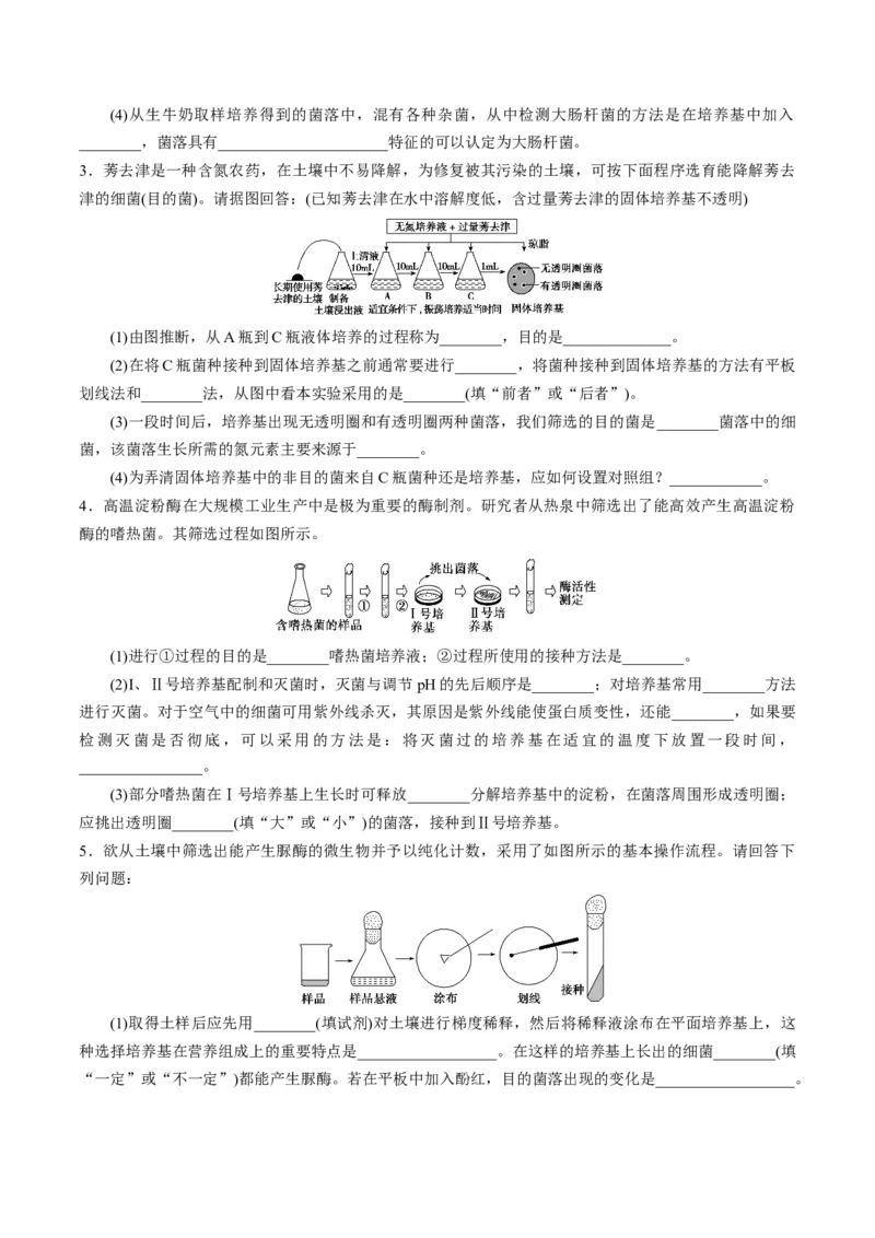 GKSW150_第31讲微生物的培养与应用-备战2022年高考生物一轮复习精品讲义（人教版）(原卷版)_新高考复习资料_2022年新高考复习资料_备战2022新高考生物一轮复习精品讲义（人教版）