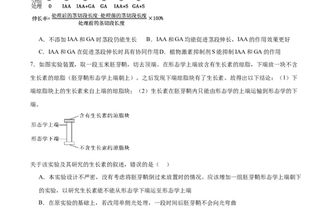 第13讲植物生命活动的调节（练习）（原卷版）_2024年新高考资料_2.2024二轮复习_2024年高考生物二轮复习讲练测（新教材新高考）