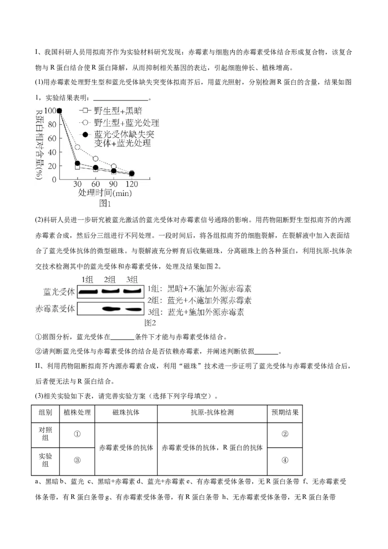 第13讲植物生命活动的调节（练习）（原卷版）_2024年新高考资料_2.2024二轮复习_2024年高考生物二轮复习讲练测（新教材新高考）