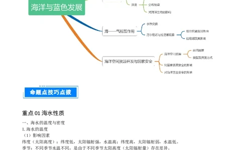 重难点06海洋与蓝色发展（原卷版）_2025年新高考资料_二轮复习_01高考语文等多个文件_2025年高三地理高考二轮复习专项提升_重点&middot;难点&middot;热点专练（分地区）