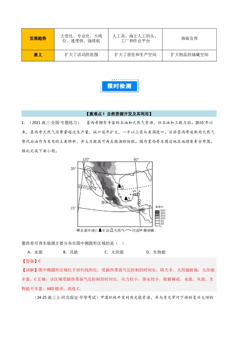 重难点17自然资源开发与国家安全（解析版）_2025年新高考资料_二轮复习_01高考语文等多个文件_2025年高三地理高考二轮复习专项提升_重点&middot;难点&middot;热点专练（分地区）_天津专用