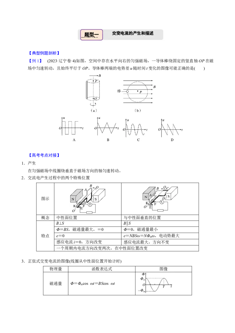 第23讲交变电流三大题型（举一反三）（原卷版）_03高考英语_2025年新高考资料_二轮复习_01高考语文等多个文件_备战2025年高考物理举一反三系列（新高考通用）