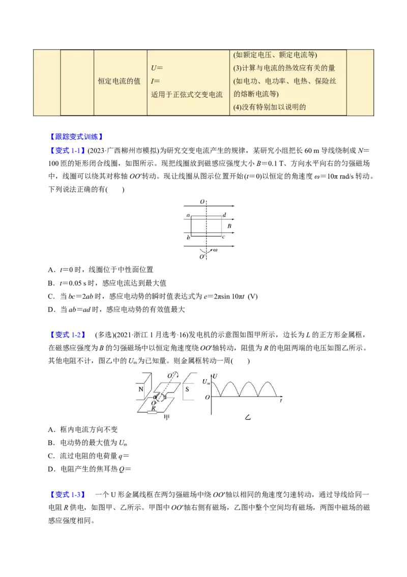 第23讲交变电流三大题型（举一反三）（原卷版）_03高考英语_2025年新高考资料_二轮复习_01高考语文等多个文件_备战2025年高考物理举一反三系列（新高考通用）