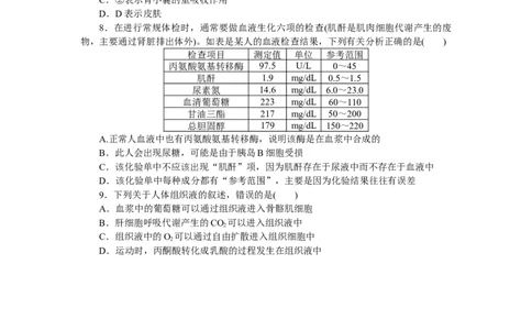 专练57　人体的内环境与稳态(二)_通用版（老高考）复习资料_2023年复习资料_专项复习_2023《微专题&middot;小练习》&middot;生物