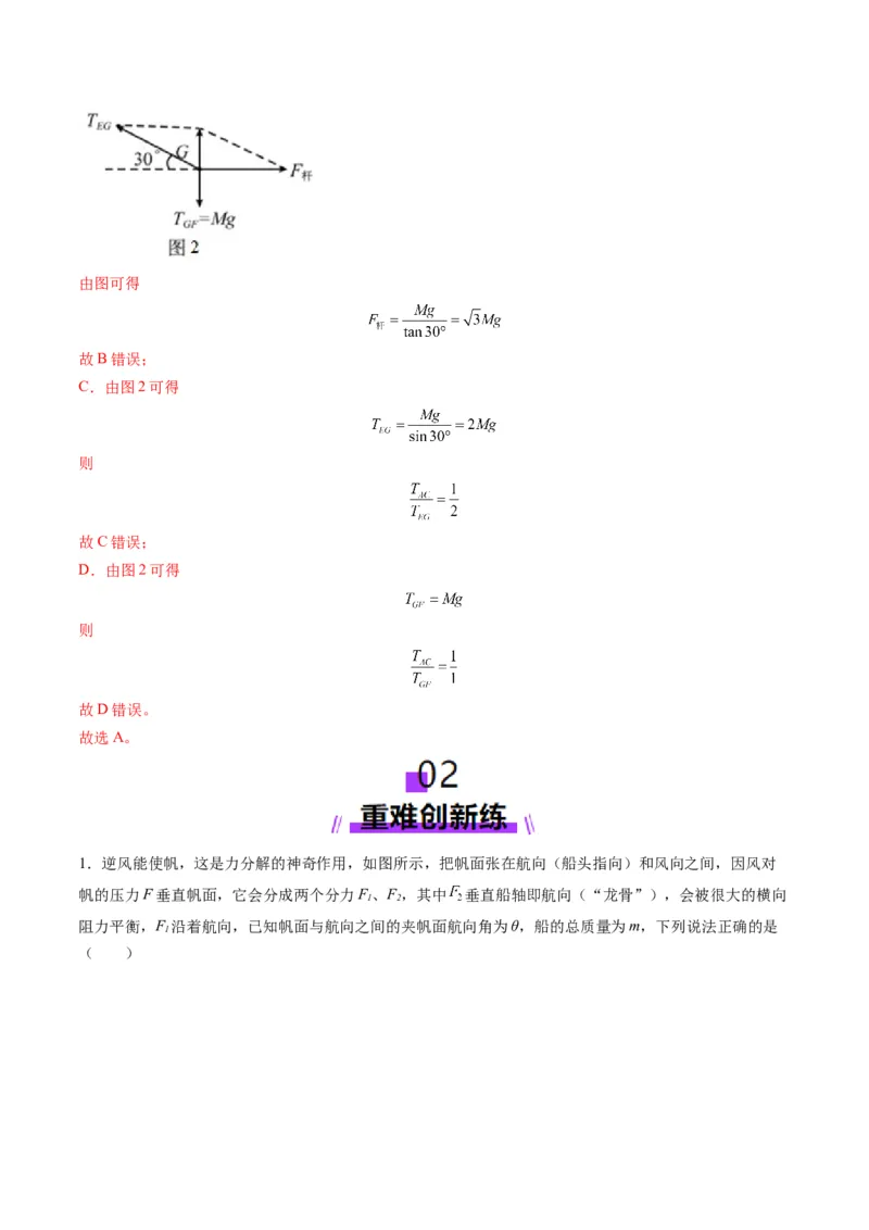 第06讲力的合成与分解（练习）（解析版）_04高考物理_新高考复习资料_2025年新高考资料_2025年高考物理一轮复习讲练测（新教材新高考）