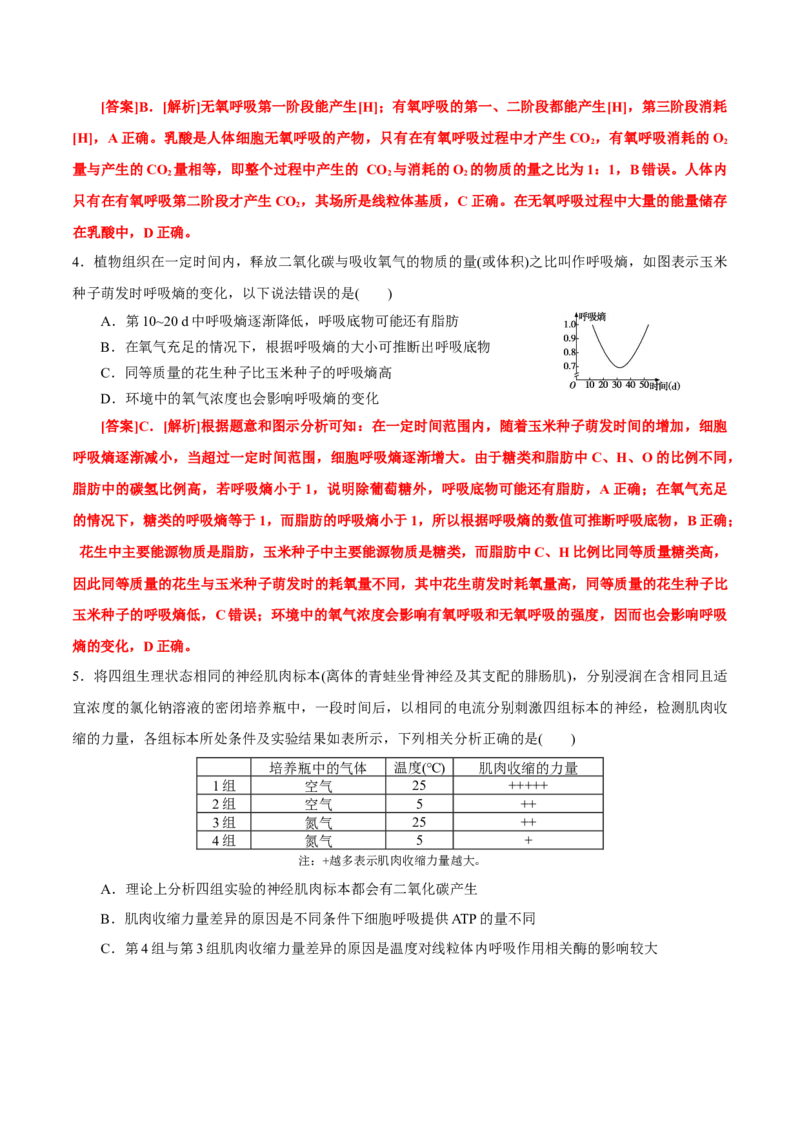 GKSW150_第8讲细胞呼吸-备战2022年高考生物一轮复习精品讲义（人教版）(解析版)_新高考复习资料_2022年新高考复习资料_备战2022新高考生物一轮复习精品讲义（人教版）