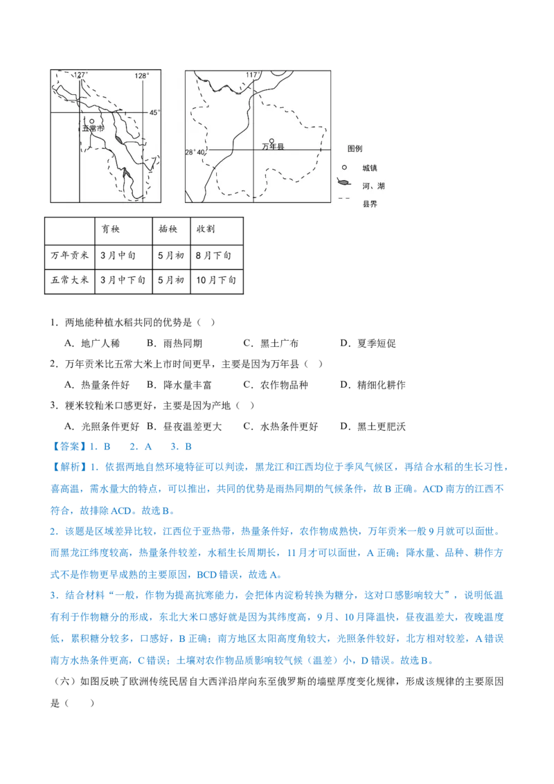 重难点专题02大气受热过程与气温（解析版）_2025年新高考资料_二轮复习_2025年高三地理高考二轮复习专项提升（新高考通用）3405802_重点&middot;难点&middot;热点专练（分地区）_上海专用