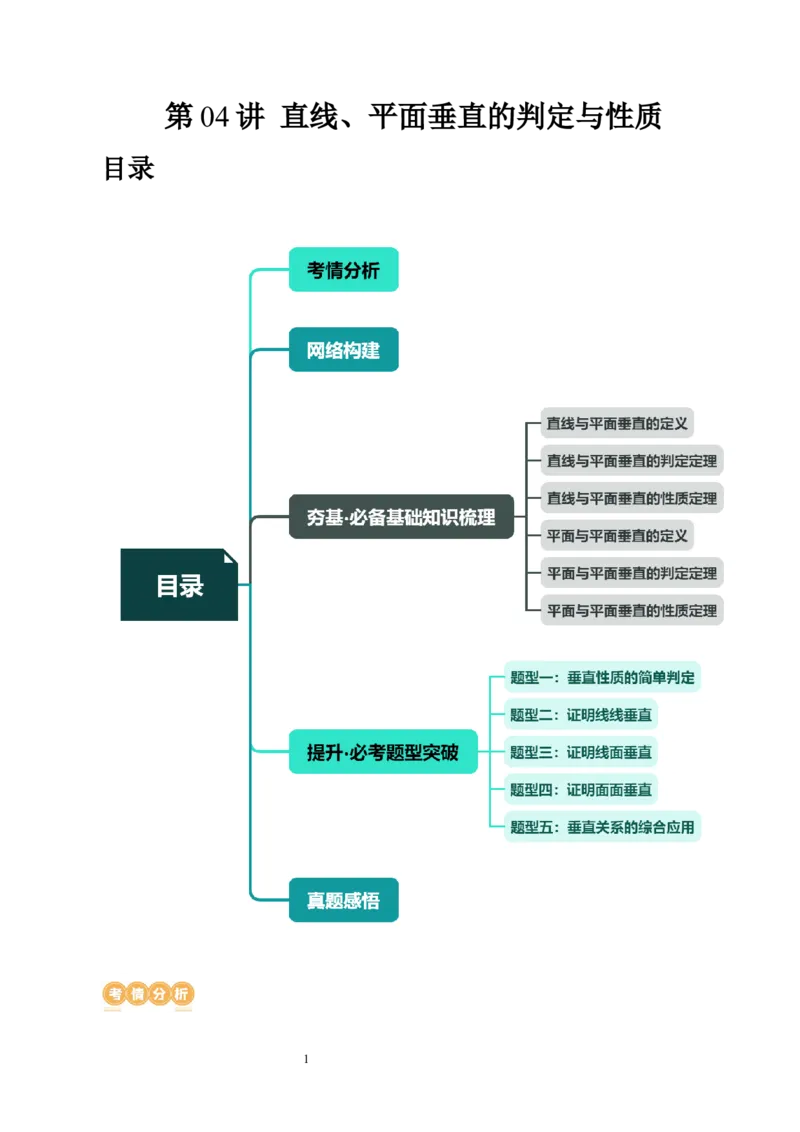 第04讲直线、平面垂直的判定与性质（五大题型）（讲义）（学生版）_02高考数学_新高考复习资料_2024年新高考资料_一轮复习资料_第七章立体几何与空间向量